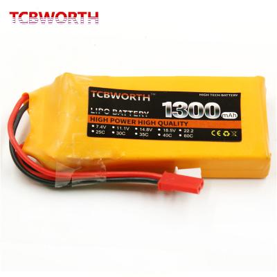 China Toys 7.4v 11.1v 14.8v 18.5v 22.2v 1300mAh 25c Lipo RC 2s 3s 4s 5s 6s Lithium Ion Battery For Helicopter RC Toys for sale