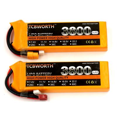 China Toys 2s 3s 4s 5s 6s Cell 3800mAh 25c 30c 35c 40c 60c 75c 100c Lipo Rechargeable Battery For RC for sale