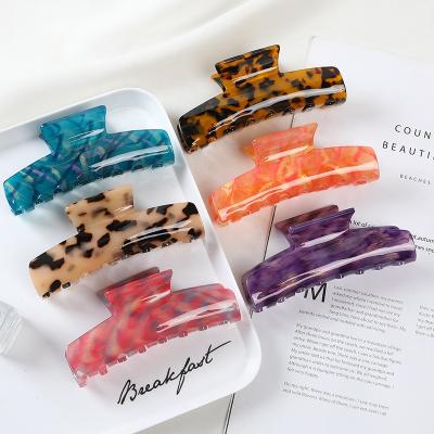 China For Hair Styling For Hair Styling Hot Selling Acrylic Leopard Print Rectangle Claw Clips Shape Hair Accessories For Women Colorful Stripe Hair Claws For Girls for sale