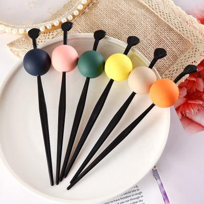 China For Hair Styling For Hair Styling Customization Temperament Plastic Hair Pin Women Or Girls Matte Colorful Spherical Hairpins For Fashion Hair Accessories for sale