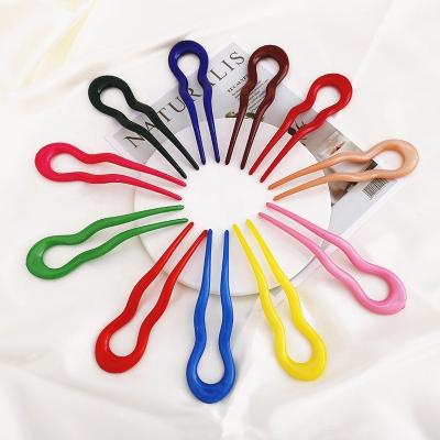 China For Hair Styling For Hair Styling Customization Wave Shape Plastic Colorful Hair Branches Stylish Hair Accessories U Shape Fashion Hair Clasp For Women Or Girls for sale