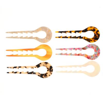 China For Hair Styling For Hair Styling Hot Selling Acrylic Non-slip Hair Forks Fashionable Temperament Hair Accessories U Shape Hair Clasp For Women Or Girls for sale