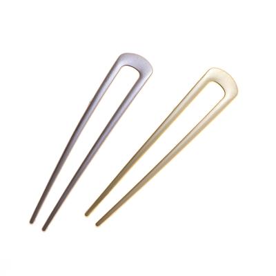 China For Hair Styling For Hair Styling Wholesale Simple Metal Hair Plugs Stylish Temperament Hair Accessory U Shape Girls Matte Hairpins For Women Gold for sale