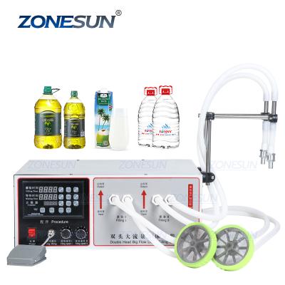 China ZONESUN ZS-GFK17B Semi-automatic Food Filling Machine Laundry Frying Oil Water Juice Milk Liquid Bottle Filling Machine for sale