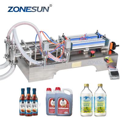 China ZONESUN Food Alcohol Hand Sanitizer Gel Liquid Soap Bottle Dispenser Fully Pneumatic Filling Machine for sale