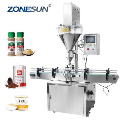 China Dry Automatic Food Chest ZONESUN Tin Aluminum Can Auger Cup Milk Powder Small Spice Bottle Filling Machines for Food for sale