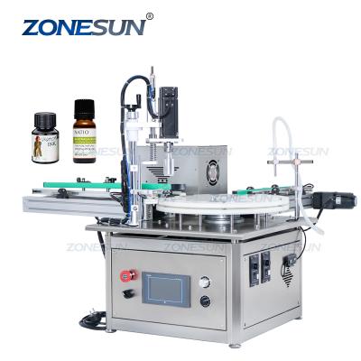 China ZONESUN Small Food Essential Oil Eye Drop Bottle Automatic Liquid Glass Reagent Filling And Capping Machine With Conveyor for sale