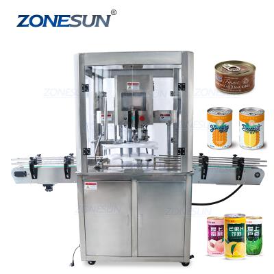 China ZONESUN Tin Aluminum Can Food Automatic Food Machinery Seal Packing Machines for sale