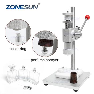 China ZONESUN Medical Manual Machine Perfume Crimper Capper Metal Collar Cap Press Machine Jet Crimper Capping Seals for sale