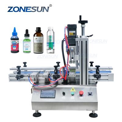 China ZONESUN ZS-XG1860 Food Spray Bottle Automatic Plastic Round Round Capper Lid Capping Machines For Beverage Glass Water Bottle for sale