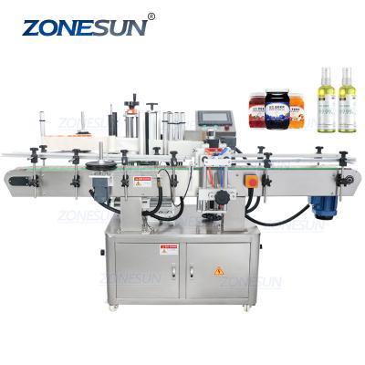 China ZONESUN ZS-TB260 Food Wine Water Bottle Round Bottle Labeling Machine Vial Glass Jar Can Sticker for Round Bottles for sale