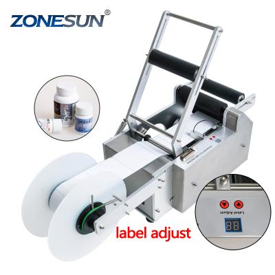 China ZONESUN Food Semi Automatic TB-50 Handle Around Tube Plastic Bottle Beer Can Wine Water Labeling Machine for sale