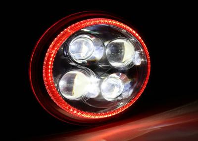 China Red Halo Ring Dual beam Motorcycles Harley Davidson LED Headlight 5700k for sale