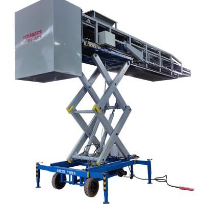 China Factory Mobile Extendable Belt Conveyor with Hydraulic Scissor Lift for Bulk Loading Grain Fertilizer Materials into Containers for sale