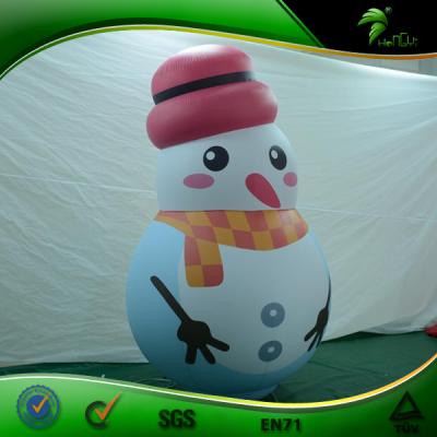 China Inflatable PVC LED Light Up Balls Christmas Decorations Outdoor Christmas Snowman Inflatable Balloon for sale