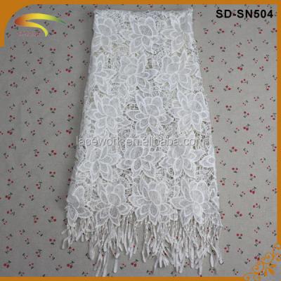 China SN00504 Sustainable Hot Selling SD Milk Silk Lace Fabric / Tulle Lace Fabric For Women for sale