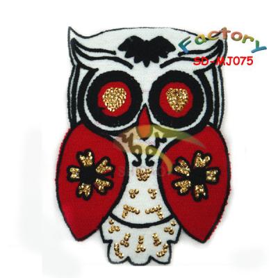 China 3D chenille sewon embroidery design woolen back patch for garment for sale