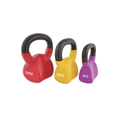 China Durable Gym Equipment Free Weights Strength Training Cast Vinyl Dipped Kettlebell for sale