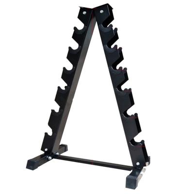 China Commercial fitness equipment fixing frame encapsulation type a triangle hex weight dumbbell rack rack for sale