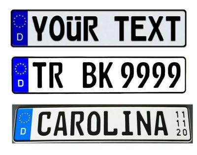 China NO Number Plates Pressed Metal License Plates Customized German Name With YOUR TEXT for sale