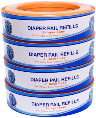 China OEM Service Diaper Pail Waste Bag/Pail Refill Rings For Geniuses Custom Baby Diaper Pails Refill Bags for sale