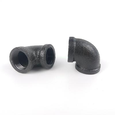 China Furniture Decoration Cast Iron 90Deg Elbow Fittings Black Threaded Pipe Bracket 1/2