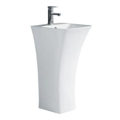 China Modern Simple And Elegant Modern Ceramic Hand Wash Basin With Pedestal For Bathroom for sale