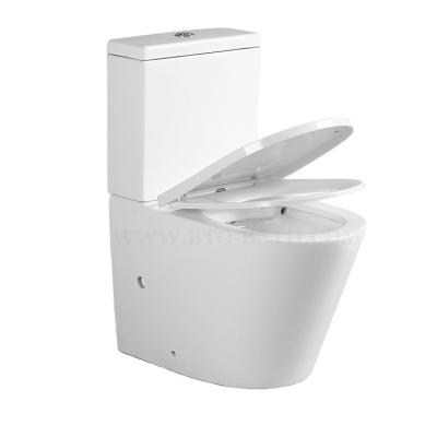 China Modern Bathroom European Style Porcelain Double-Flow Hot Sales OEM/ODM New Exquisite Designed Two-Piece Toilet for sale