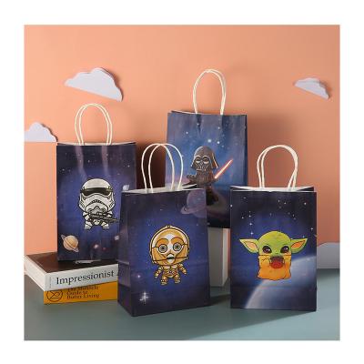 China 22*15*8.5CM theme paper bag candy bag food gift bag kids party decoration supplies festival decoration Yoda planet old man packaging for sale