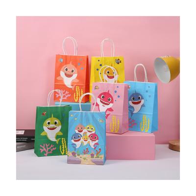 China 22*15*8.5CM Mermaid Tail Fish Mermaid Festival Decoration Shark Cubs' Gift Party Decoration Supplies Gift Bag Kids Food Bag Candy Bag Paper Packaging for sale