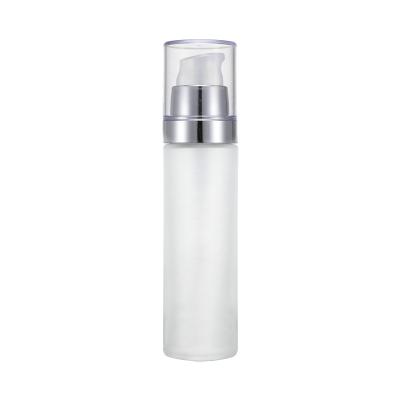 China 50ml luxury glass bottle with lotion pump for sunscreen packaging skin care packaging for sale