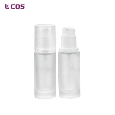 China Personal Care 30ml Basic Glass Bottle With Pump And Cap for sale