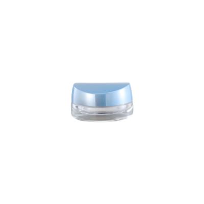 China 15ml Cosmetic Customized Low Profile Hand Creams Glass Jars With Glossy Plastic Lid for sale