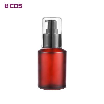 China Personal Care Cosmetic Packaging 1oz / 2oz Frosted Boston Round Glass Bottle With Spray for sale