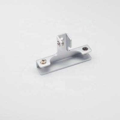 China 6-12mm Thickness New Silver Aluminum T Clamp Panel Shape Over Clip No Drilling Shelf Bracket Support Connection Glass Clamp for sale