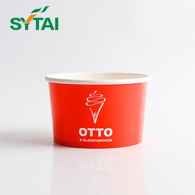 China Biodegradable Custom Printed Cardboard Ice Cream Paper Cups With Lids And Spoons Ice Cream Container for sale