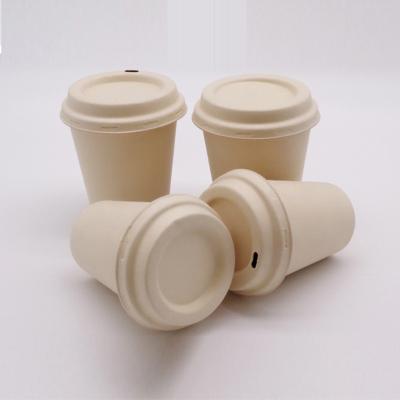 China 100% Biodegradable Biodegradable Tableware Sugarcane Bagasse Compostable Disposable Cup With Lid for sale