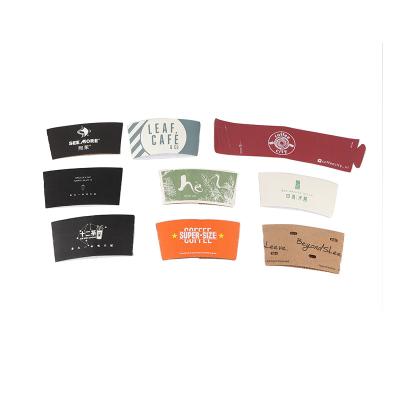 China Corrugated Sleeve Biodegradable Disposable Cardboard Paper Cup Packaging Coffee And Milk Tea Cup Sleeve for sale