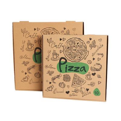 China Disposable Eco Friendly Printing Paper Pizza Box Custom Logo Printed Pizza Box for sale