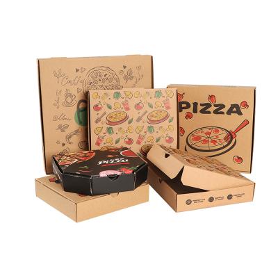 China Wholesale high quality cheap custom logo delivery portable reusable corrugated pizza box disposable for sale