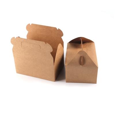 China Disposable Take Out Kraft Food Container Box Cake Box With Handle for sale