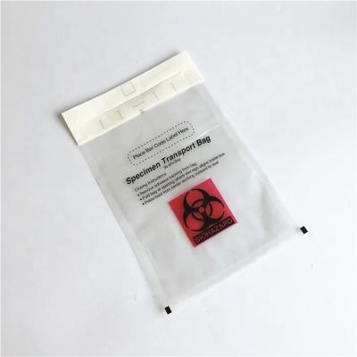 China Double 6X9 LDPE Plastic Specimen Bag Moisture Proof Biohazard Pouch Three Layer Kangaroo Bag for sale