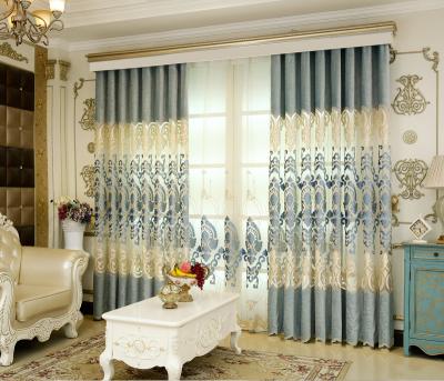 China European Style Fireproof Curtains For Living Dining Room Bedroom Villa Cavity Embroidery Curtain Finished Product High End Customization for sale