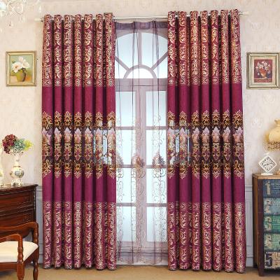 China Custom Finished Curtain in Living Room Bedroom Blackout Embroidery Jacquard Style Window Fireproof European Hollow Screen Curtain for sale