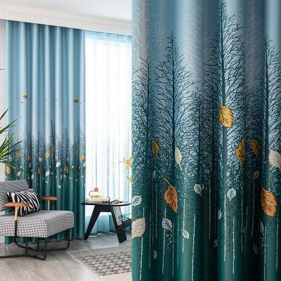 China Nordic flame retardant sunshade insulation curtain for living room bedroom balcony bay window curtain floor to ceiling finished product for sale