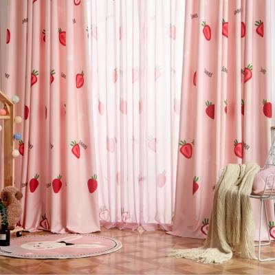 China Fireproof Curtains for Modern Simple Princess Wind Short Curtain Nordic Bedroom Living Children's Dining Room Blackout Curtain Girl for sale