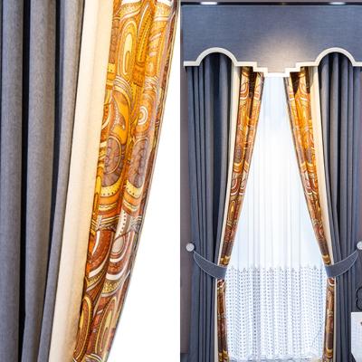 China Fireproof Modern Stitching Curtains For Living Room Bedroom Balcony Blackout Window Screen Curtain Decoration Custom Finished Product for sale