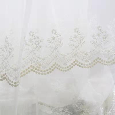 China High Quality Beautiful Milk Tulle Curtain Double Layered Princess Lace Skirt Tulle Curtain Pure White White Modern Korean Style Skirted Curtain for sale