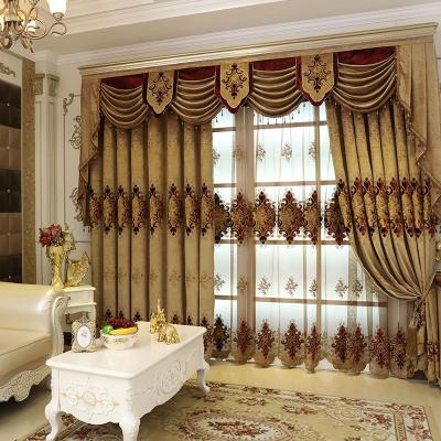 China New European Style Curtain Fabric Embroidery Insulated Curtains For Bedroom Living Dining Room Valance for sale