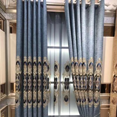 China Modern European Style High End Hollow Out Curtains Embroidered Luxury Velvet Villa Curtains French Door Curtains For Living Room Bedroom for sale